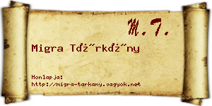 Migra Tárkány névjegykártya